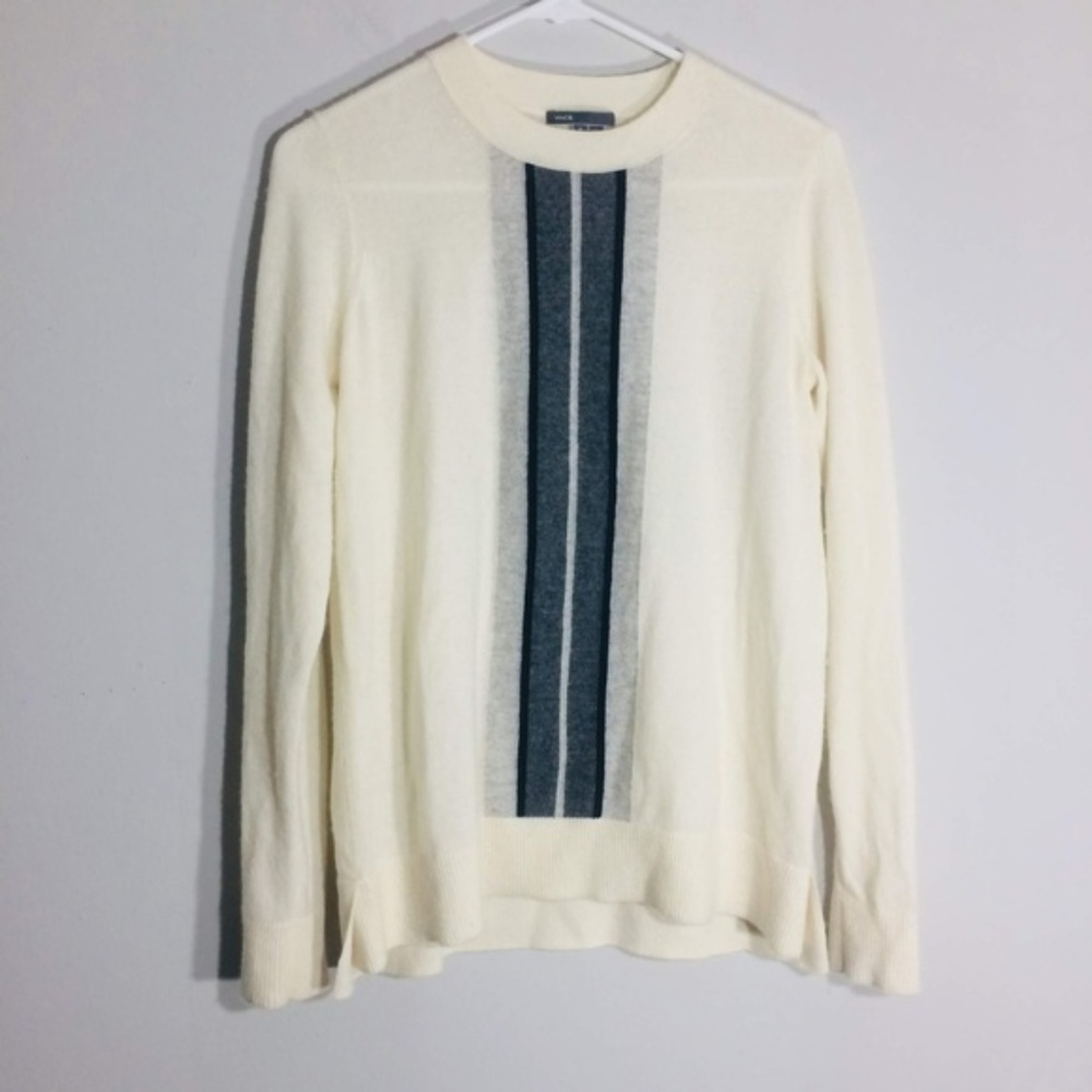 Vince 100% Cashmere Sweater Cream Gray Size S/P